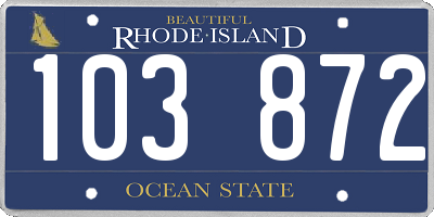 RI license plate 103872