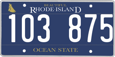 RI license plate 103875