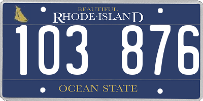 RI license plate 103876