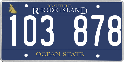 RI license plate 103878