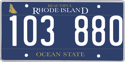 RI license plate 103880
