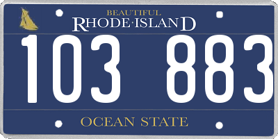 RI license plate 103883