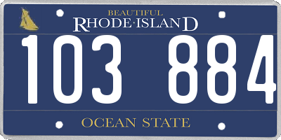 RI license plate 103884
