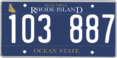 RI license plate 103887