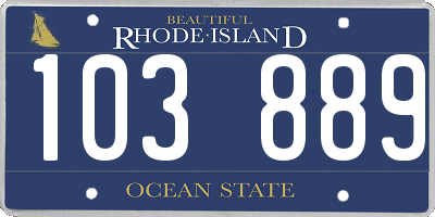 RI license plate 103889