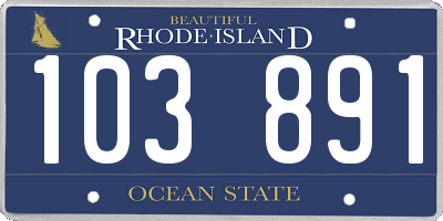 RI license plate 103891
