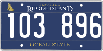 RI license plate 103896