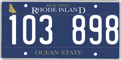RI license plate 103898