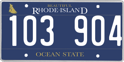 RI license plate 103904