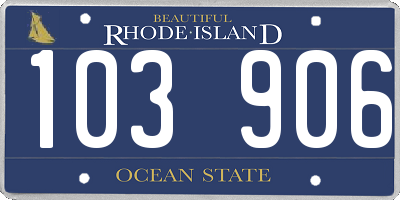 RI license plate 103906
