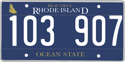 RI license plate 103907