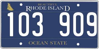 RI license plate 103909