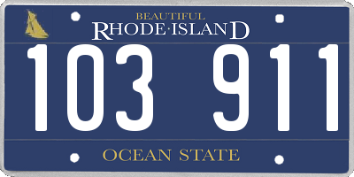 RI license plate 103911