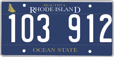 RI license plate 103912