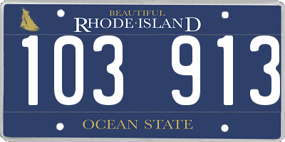 RI license plate 103913