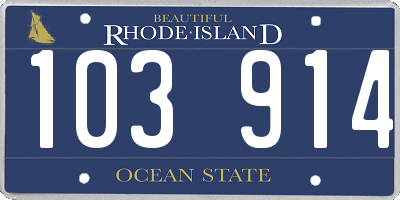 RI license plate 103914