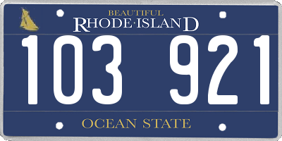 RI license plate 103921