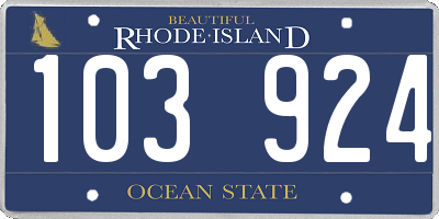 RI license plate 103924