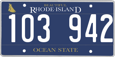 RI license plate 103942