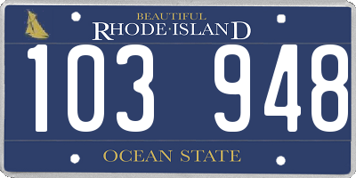 RI license plate 103948