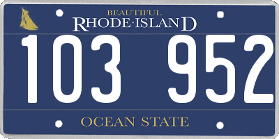 RI license plate 103952