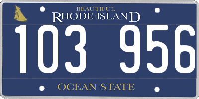 RI license plate 103956