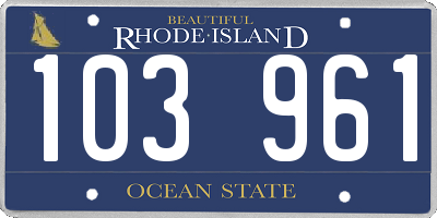 RI license plate 103961