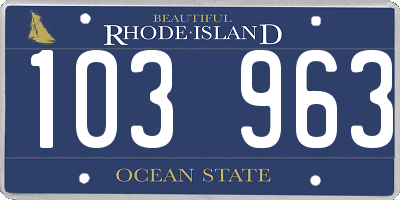 RI license plate 103963