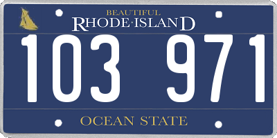 RI license plate 103971