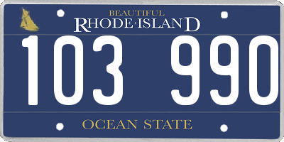 RI license plate 103990