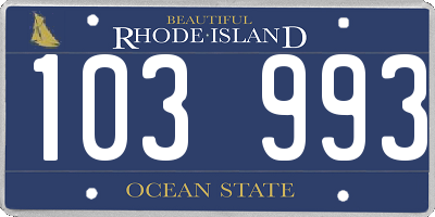 RI license plate 103993