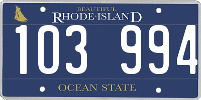 RI license plate 103994