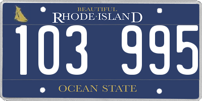 RI license plate 103995