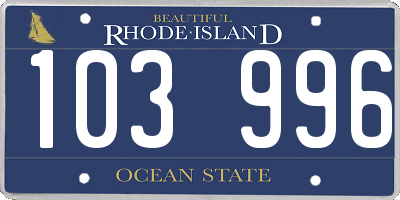 RI license plate 103996