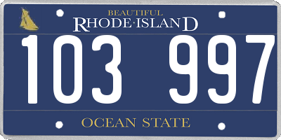 RI license plate 103997