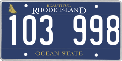 RI license plate 103998