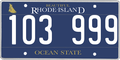 RI license plate 103999