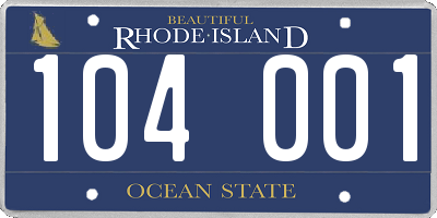 RI license plate 104001