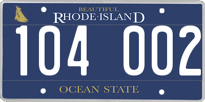 RI license plate 104002