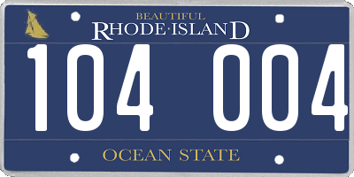 RI license plate 104004