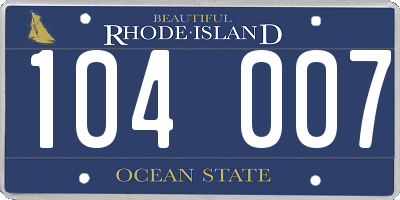 RI license plate 104007