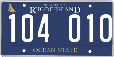 RI license plate 104010