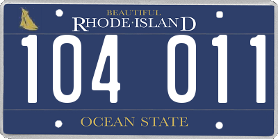 RI license plate 104011