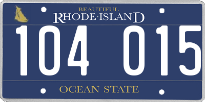 RI license plate 104015
