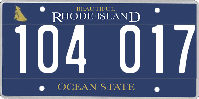 RI license plate 104017