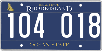 RI license plate 104018