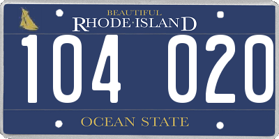 RI license plate 104020
