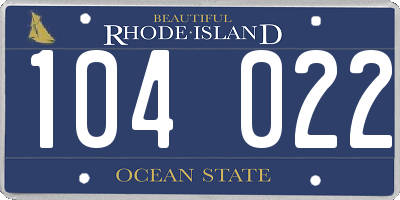 RI license plate 104022