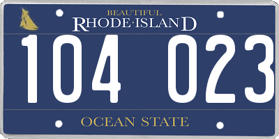 RI license plate 104023
