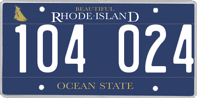 RI license plate 104024